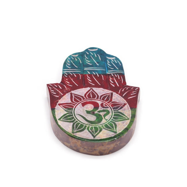 Soapstone Hamsa Incense Holder - OM