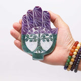 Soapstone Med Hamsa Incense Holder - Tree of Life