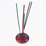 Soapstone Disc Incense Holder - Floral (5 stick holder)