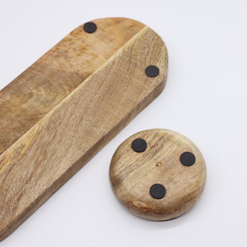 Mango Wood Tray with 3 Bowls - Pretty Floral