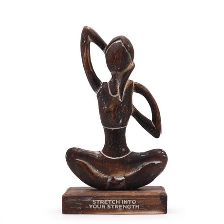 Wooden Yoga Lady - Antique - Cow Face Pose - "Stretch into Your Strength"