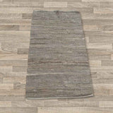 Small Indian Handloom Cotton Rug - Charcoal