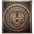 Double Cotton Bedspread + Wall Hanging - Hamsa - Black Gold