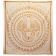 Double Cotton Bedspread + Wall Hanging - Hamsa - White Gold