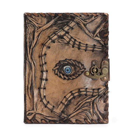 Brown Tan Book - Evil Eye Decor - 160 Deckle Edges Pages - 20x15cm