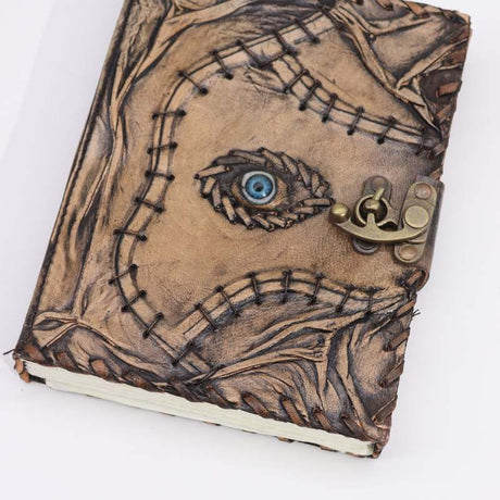 Brown Tan Book - Evil Eye Decor - 160 Deckle Edges Pages - 20x15cm