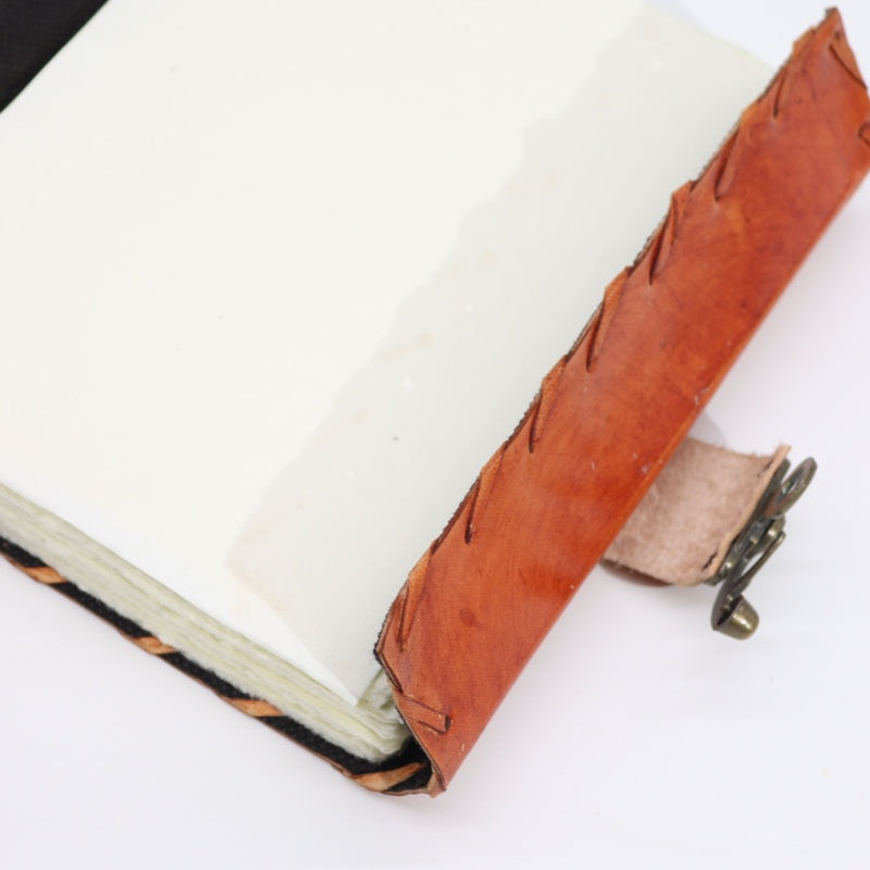 Light Brown Tan Book - Evil Eye Decor - 160 Deckle Edges Pages - 20x15cm