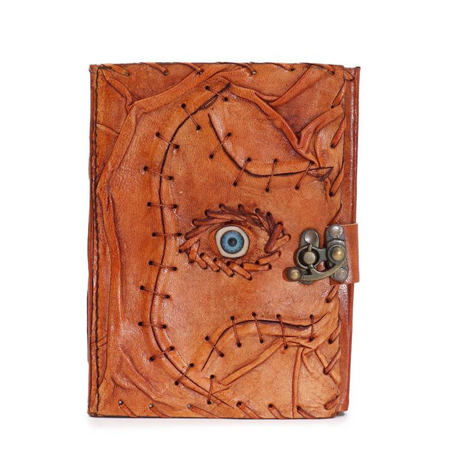 Light Brown Tan Book - Evil Eye Decor - 160 Deckle Edges Pages - 17x12.5cm