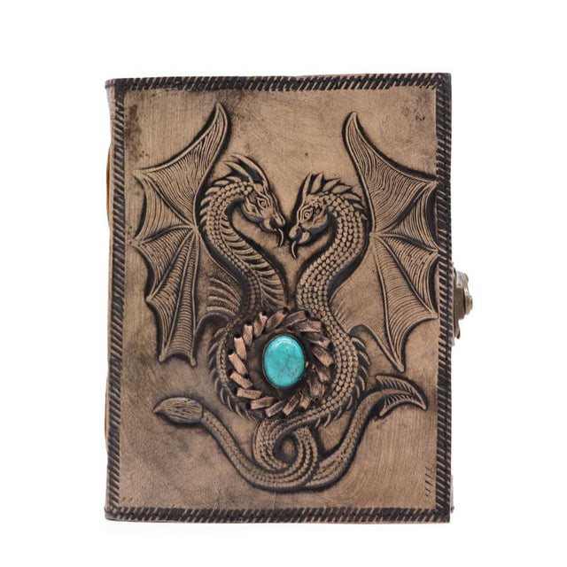 Two Dragons- Esoteric Notebook - Antique Grey - 200 pages  Stich Edge- 17.5x12.5x3cm