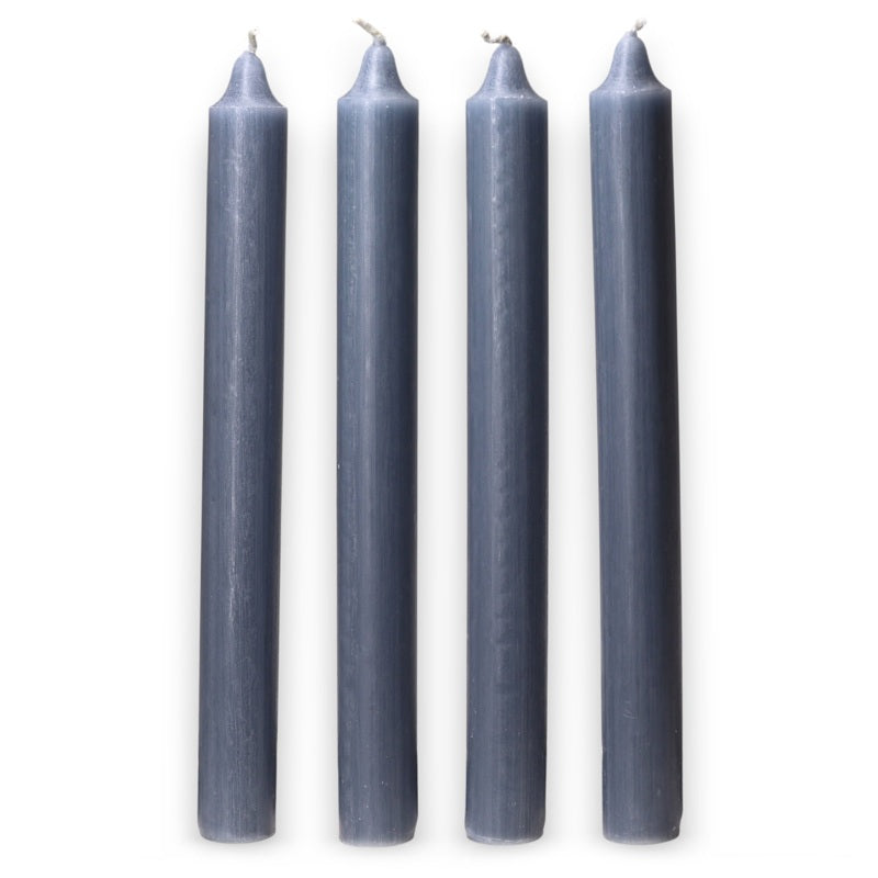 Solid Colour Dinner Candles - Rustic Grey - Pack of 5