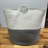 Cotton Rope Laundry / Storage Big Basket 45x40cm - Grey