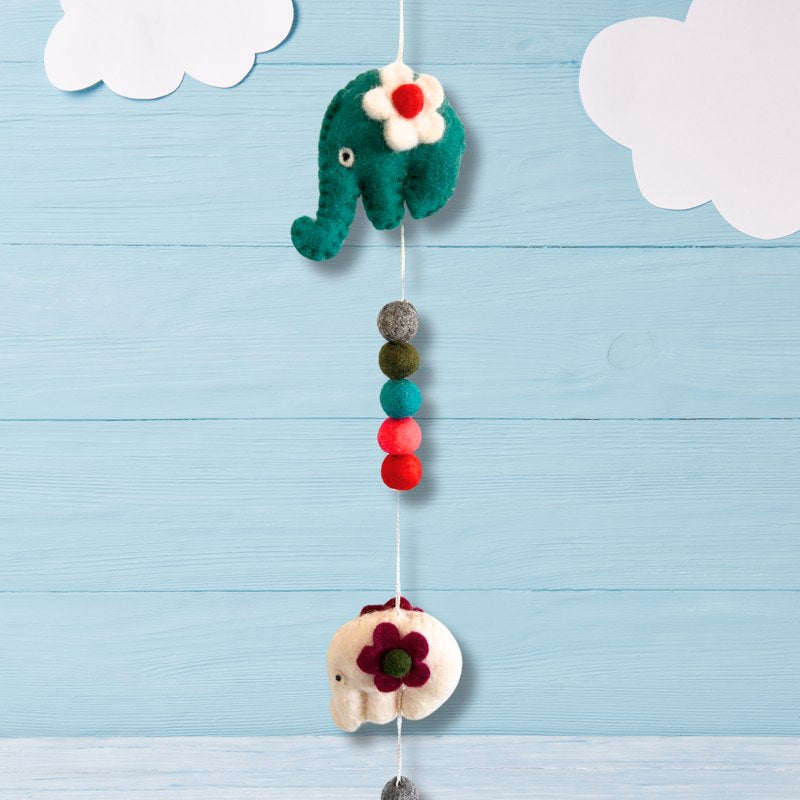 Felt Wall Hanging  -Elephants (random colours)