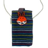 Phone Holder Bag Black and Multi - fox decor