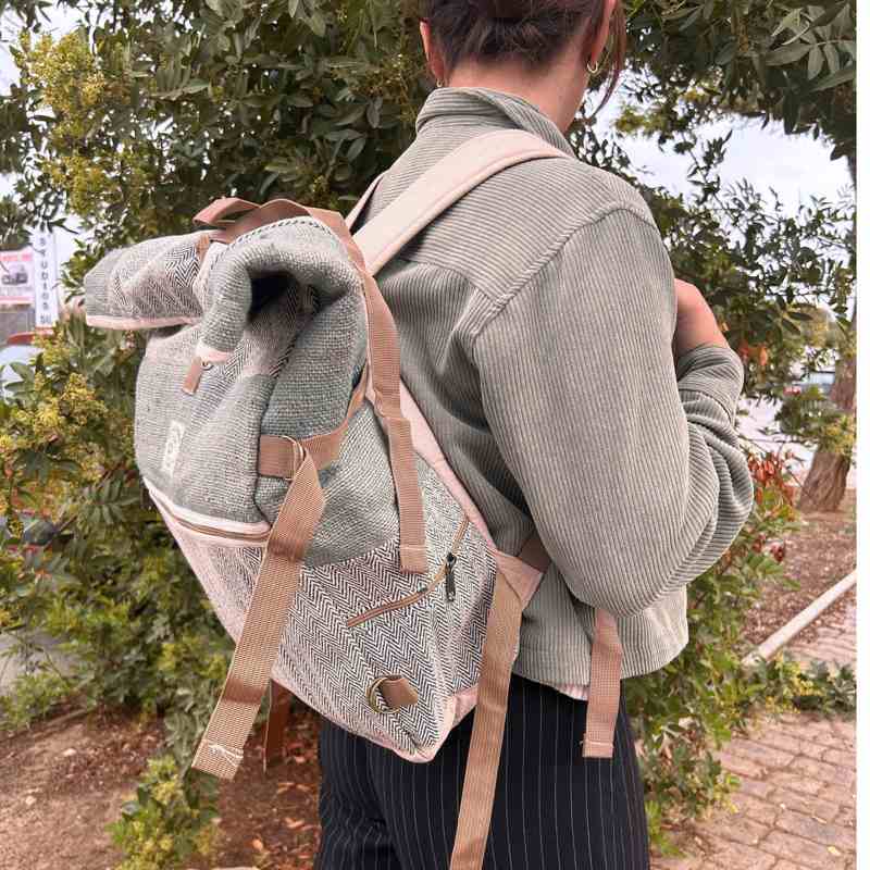 Hemp Trekking Rolling Backpack - Sage