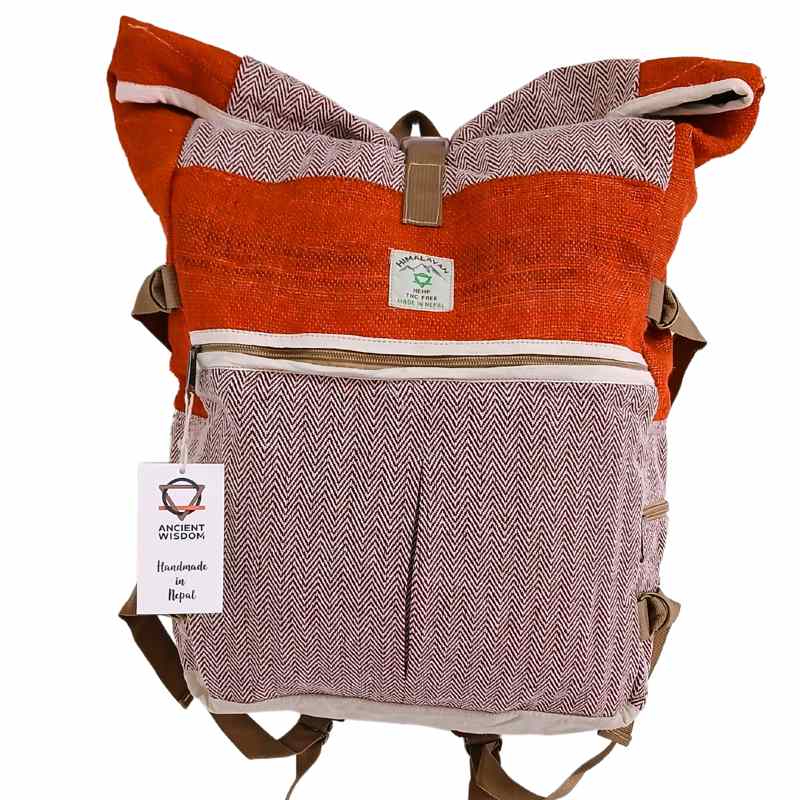 Hemp Trekking Rolling Backpack - Sunset Orange