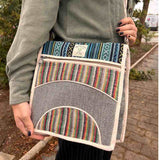 Hemp Laptop Messenger Bag - Curves