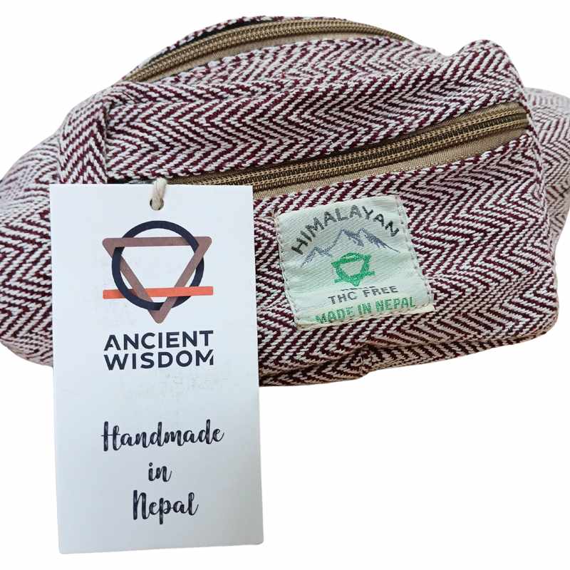 Cotton Hemp Style Belt (or Fanny) Bag - Wine