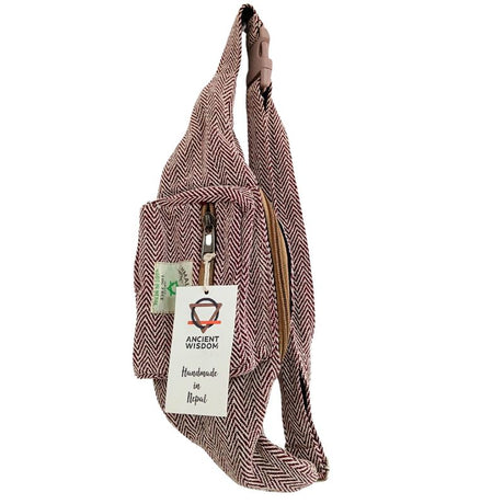 Cotton Hemp Style Belt (or Fanny) Bag - Wine