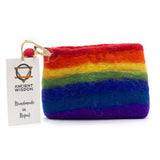 Natural Felt Zipper Pouch (asst) - Rainbow