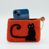 Natural Felt Zipper Pouch (asst) - Cat Face