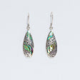 Shell & Silver Earrings - Long Teardrop - Abalone