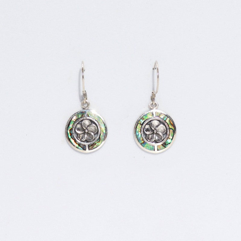 Shell & Silver Earrings - Frangipani - Abalone