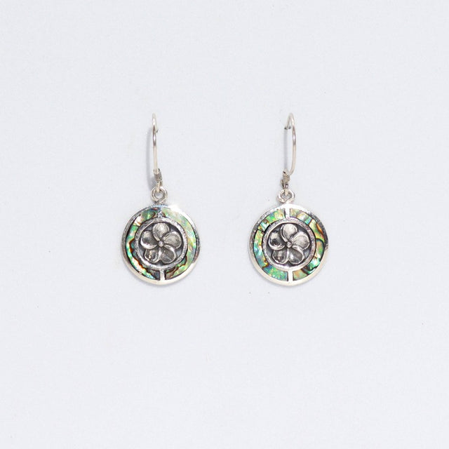 Shell & Silver Earrings - Frangipani - Abalone