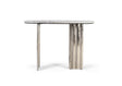 Giner and Colomer - Console With Corrugated Aluminum Base & Beige Marble Top (Wall Anchors Recommended)