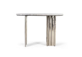 Giner and Colomer - Console With Corrugated Aluminum Base & Beige Marble Top (Wall Anchors Recommended)
