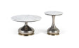 Giner and Colomer - Set Of 2 Circular Marble & Nickel Aluminum Coffee Tables