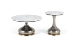 Giner and Colomer - Set Of 2 Circular Marble & Nickel Aluminum Coffee Tables
