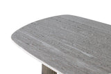 Giner and Colomer - Oval Dining Table With Beige Marble Top & Fluted Aluminum Legs