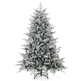 147/186 Flocked Christmas Tree with 8 Lighting Modes-M