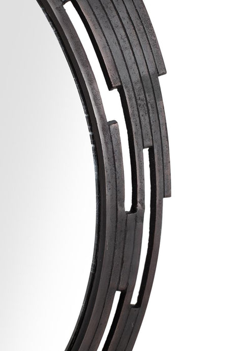 Giner and Colomer - Round Metal Mirror With Antique Bronze Openwork Frame