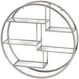 Large Circular Silver Wall Hanging Multi Shelf