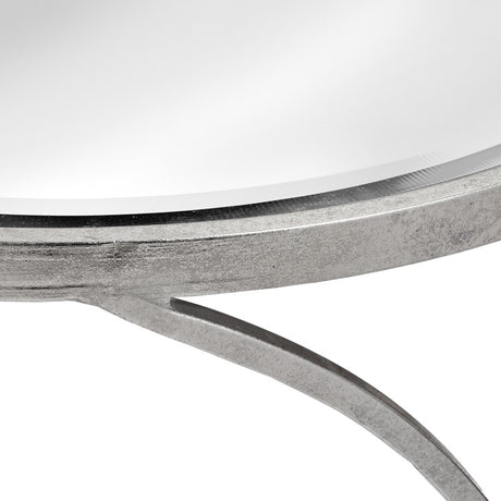 Silver Curved Design Set Of 2 Side Tables