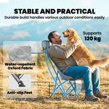 Outsunny Camping Chair for Adults Heavy Duty Folding Camp Chair with Side Pocket and Carry Bag Light Grey