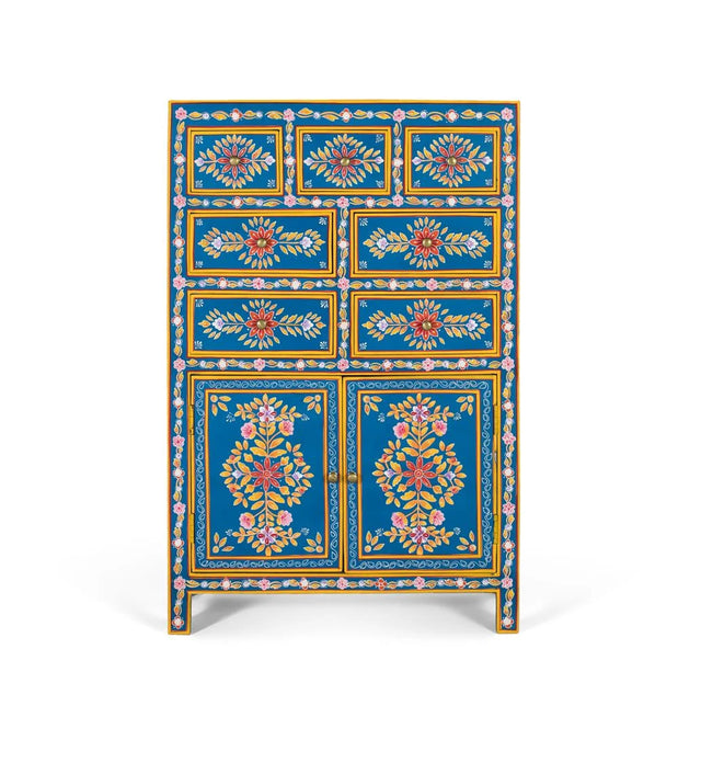 Giner and Colomer - Tall Mango & MDF Sideboard (7 Drawers, 2 Doors, Hand-Painted)