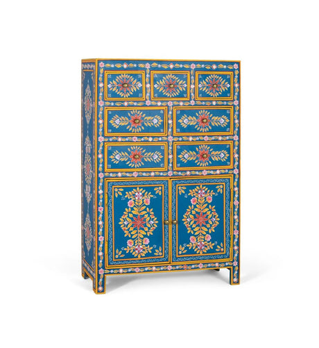 Giner and Colomer - Tall Mango & MDF Sideboard (7 Drawers, 2 Doors, Hand-Painted)
