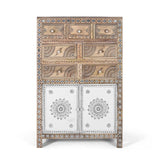 Giner and Colomer - Tall Mango & MDF Sideboard (7 Drawers, 2 Doors, Hand-Painted)