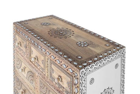 Giner and Colomer - Tall Mango & MDF Sideboard (7 Drawers, 2 Doors, Hand-Painted)