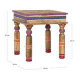 Giner and Colomer - Mango Wood Coffee Table With Turned Legs & Hand-Painted Highlights