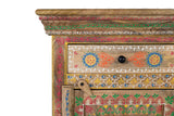 Giner and Colomer - Mango Wood Bedside Table (1 Drawer, 1 Door) With Hand-Painted Details