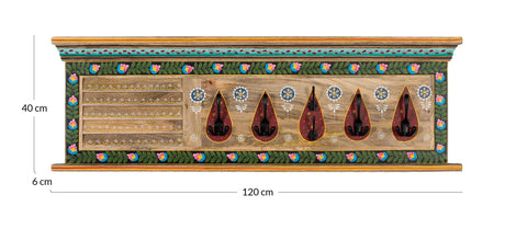 Giner and Colomer - Wall-Mounted Coat Rack In Hand-Painted Mango Wood