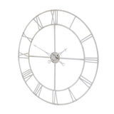 Large Silver Foil Skeleton Wall Clock