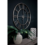 Large Silver Foil Skeleton Wall Clock