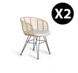 Giner and Colomer  Set Of 2 Rattan And Metal Chairs With Cushions