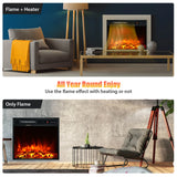 18"/45cm Electric Fireplace 1500W with Remote Control and Adjustable Flame
