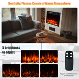 18"/45cm Electric Fireplace 1500W with Remote Control and Adjustable Flame