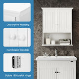 Multi-Purpose Wall Cabinet Storage with 2-Door for Bathroom White